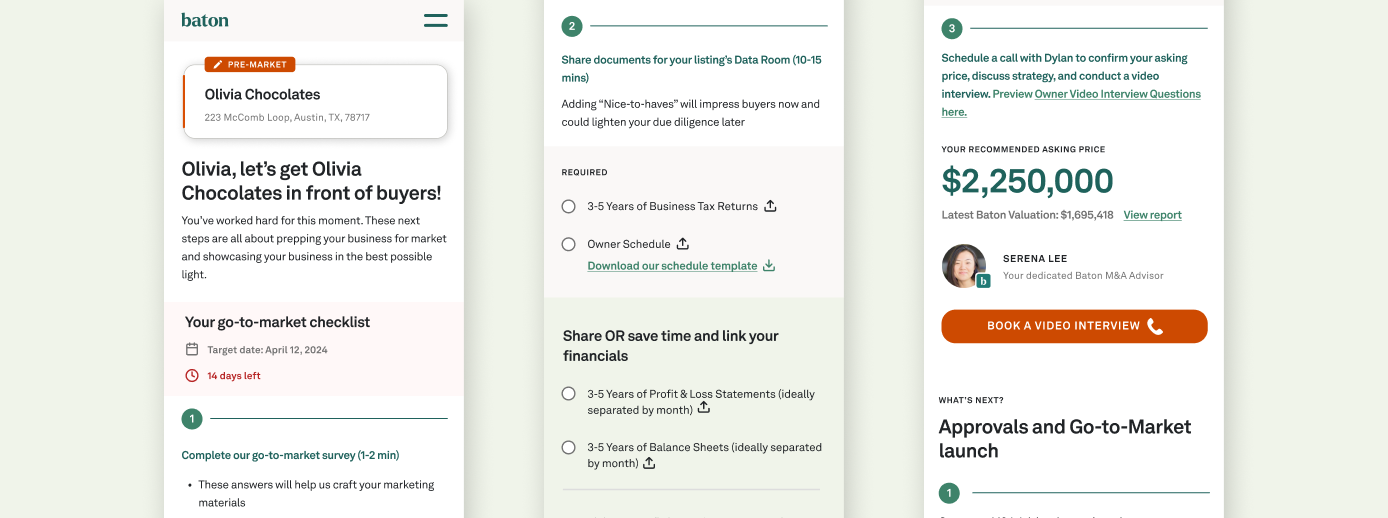 Got-to-market dashboard for small business sellers