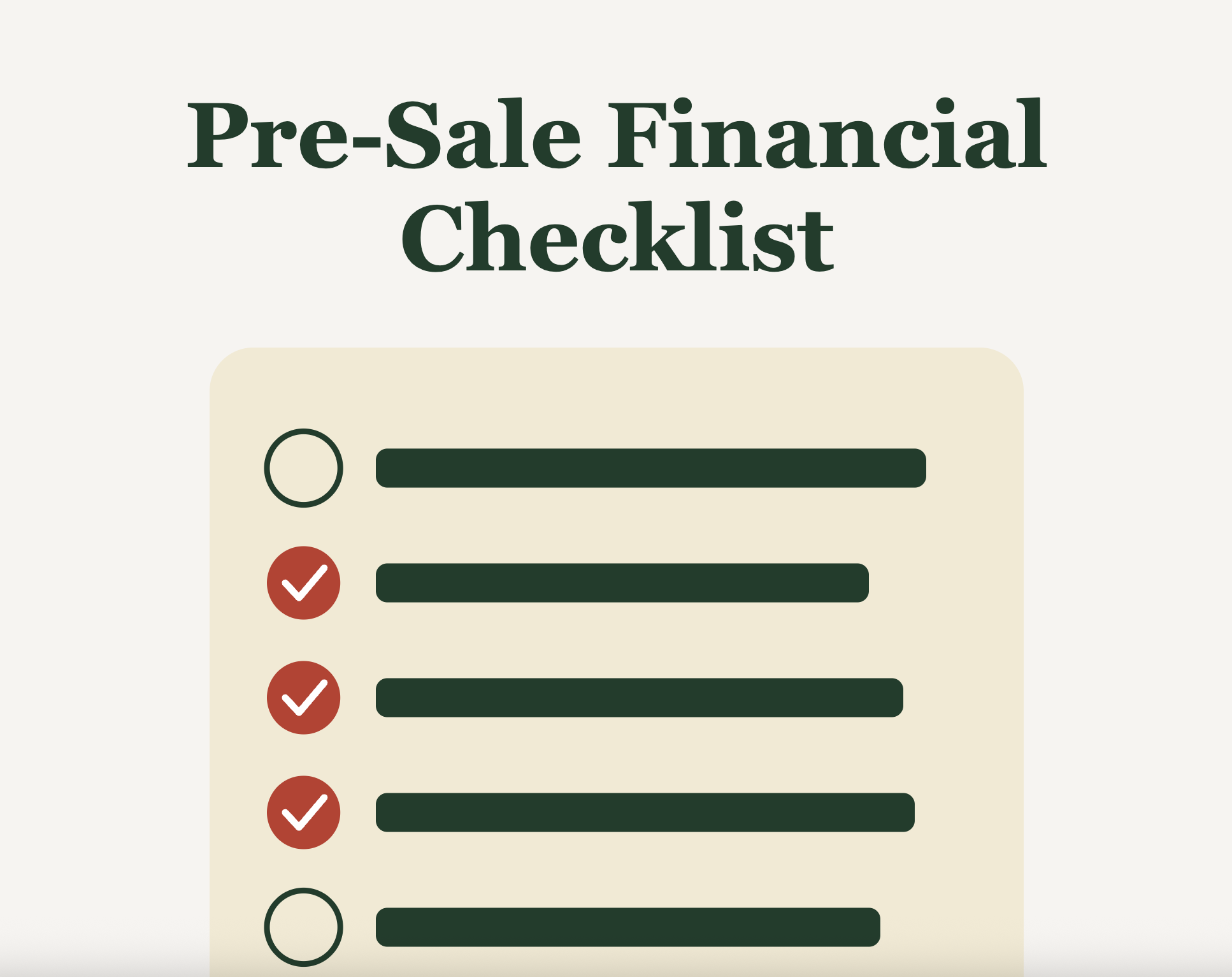 Pre-Sale Financial Checklist